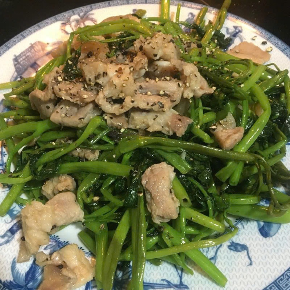  Rau Muống Xào Thịt Heo